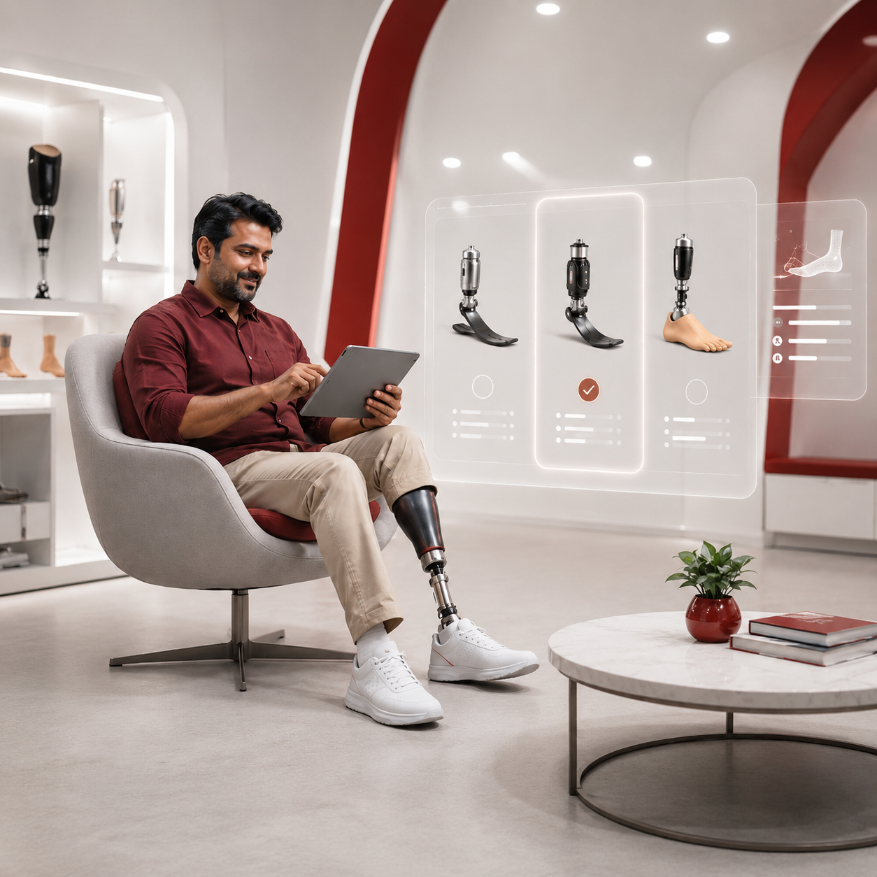 AI-guided prosthetic selection visual