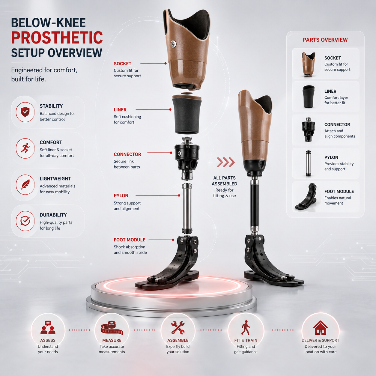 Prosthetic parts overview