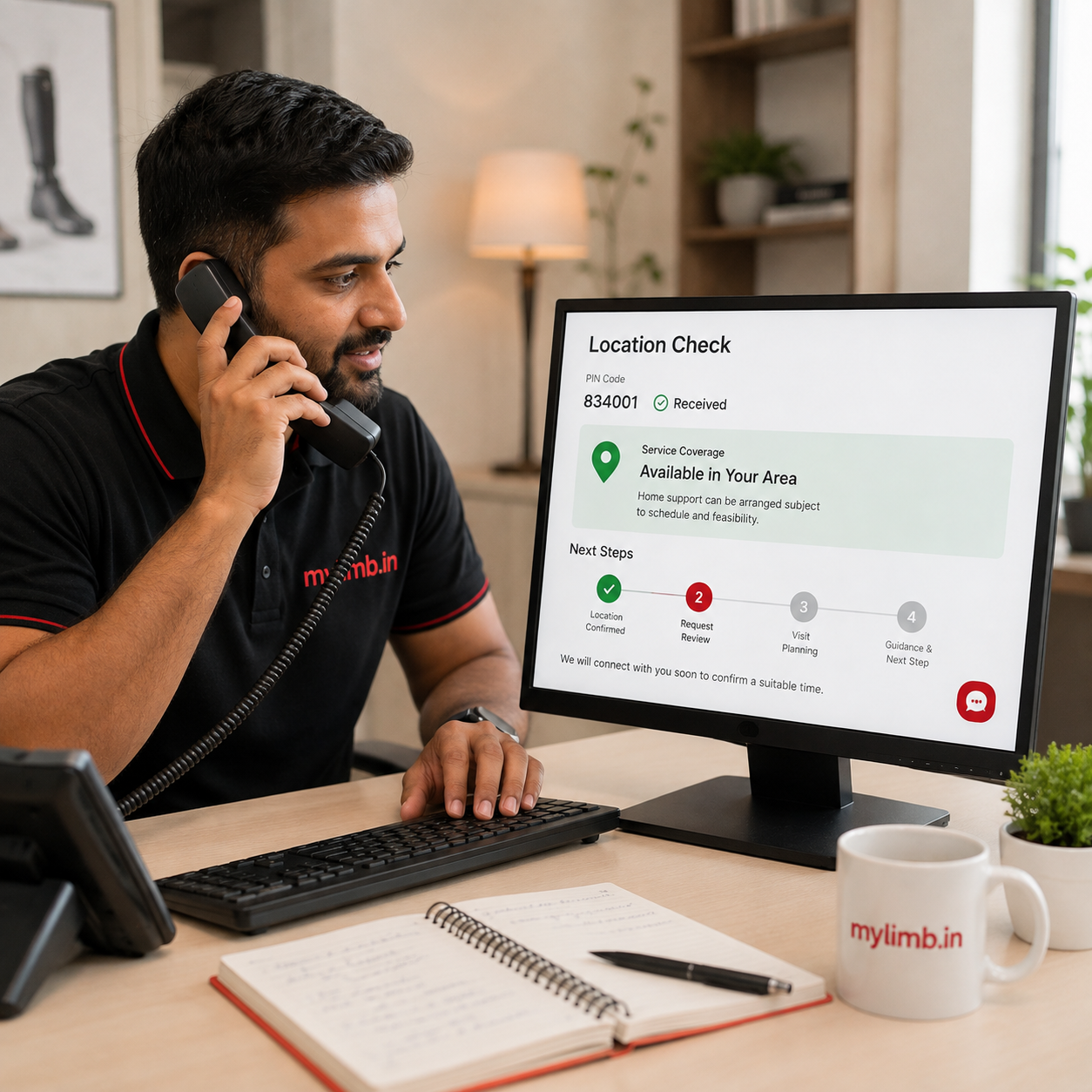 Location confirmation for home support