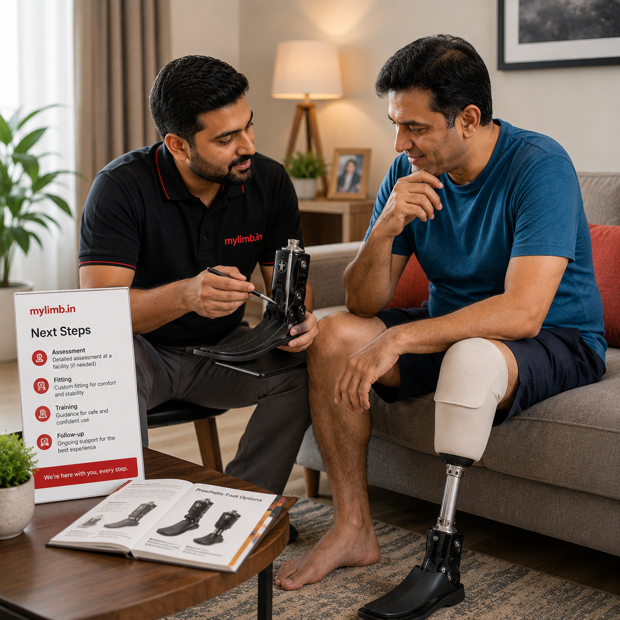 Prosthetic guidance and next-step support